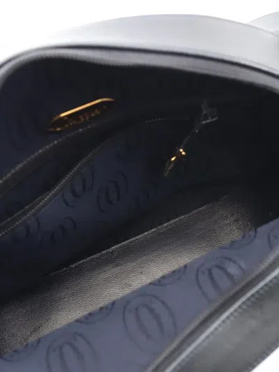 Pre-owned Cartier 2010-2025 Leather Sapphire Crossbody Bag In Black