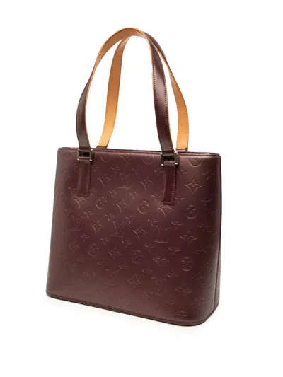Pre-owned Louis Vuitton 2003 Monogram Mat Stockton Tote Bag In Red