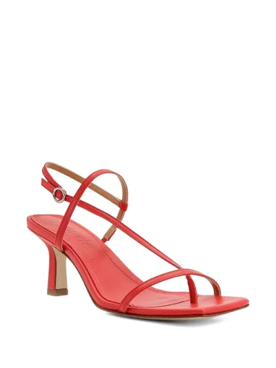 Aeyde Square Toe High Heel Sandals In Red
