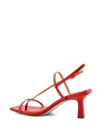 Aeyde Square Toe High Heel Sandals In Red