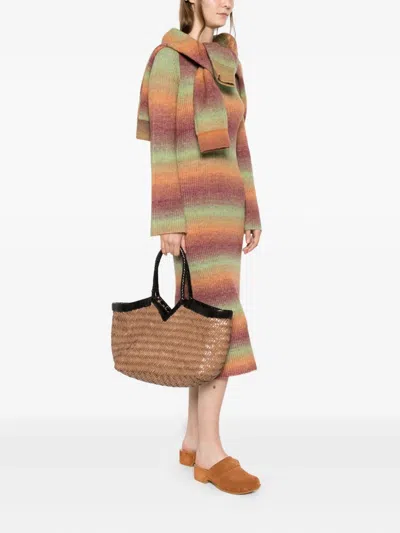 Vipera Woven Tote Bag In Brown