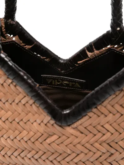 Vipera Woven Tote Bag In Brown