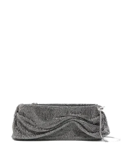 Benedetta Bruzziches Clutch With Chain Shoulder Strap In Gray