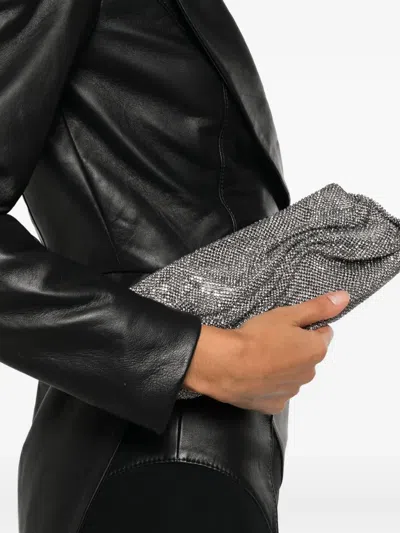 Benedetta Bruzziches Clutch With Chain Shoulder Strap In Gray