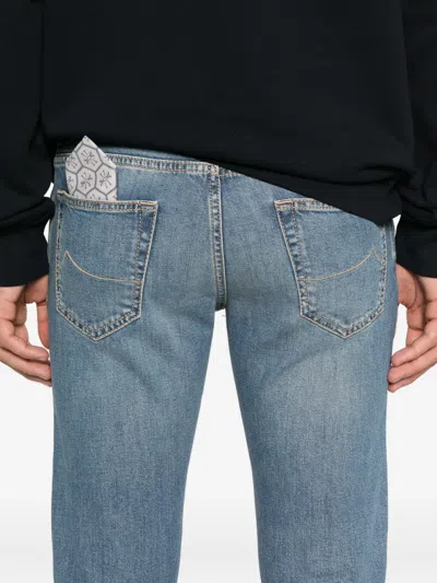 Jacob Cohen Mid-rise Blue Denim Jeans With Contemporary Fit In Blue