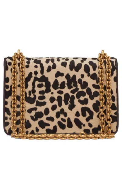 Valentino Garavani Vain Small Cow-print Leather And Calf-hair Shoulder Bag In Animal Print