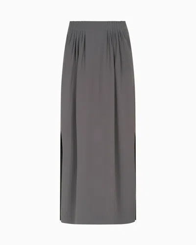 Giorgio Armani Pleated Side-slit Maxi Skirt In Multi