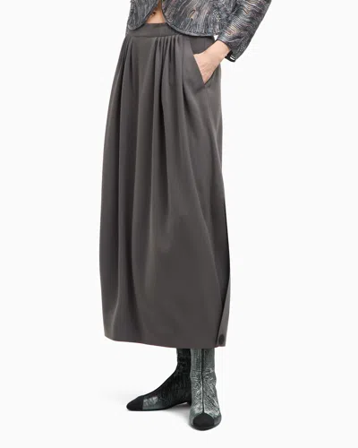 Giorgio Armani Pleated Side-slit Maxi Skirt In Multi