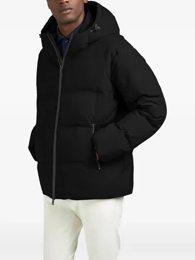 Paul & Shark Hooded Down Jacket In Black