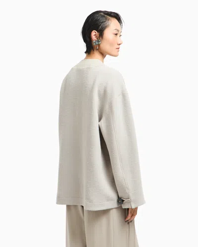 Giorgio Armani Textured Wrap Blazer Featuring Side Tie In White