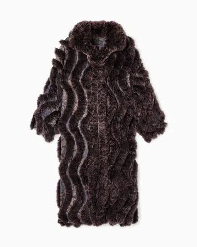 Giorgio Armani Oversized Alpaca Wool Coat In Brown