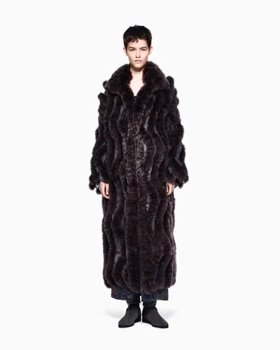 Giorgio Armani Oversized Alpaca Wool Coat In Brown