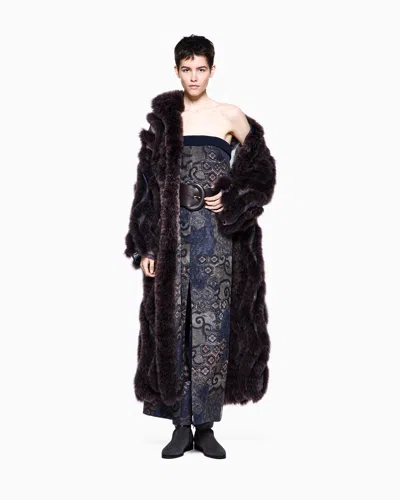 Giorgio Armani Oversized Alpaca Wool Coat In Brown