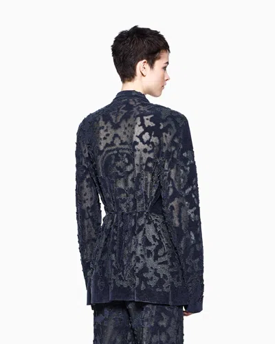 Giorgio Armani Shirt Jacket In Devoré Fabric In Gray