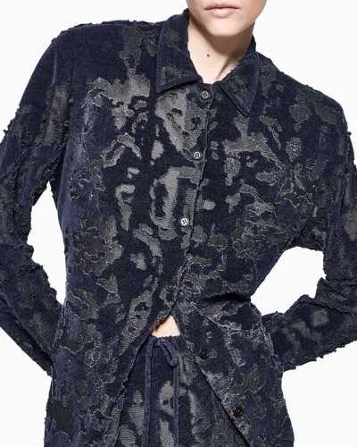 Giorgio Armani Shirt Jacket In Devoré Fabric In Gray