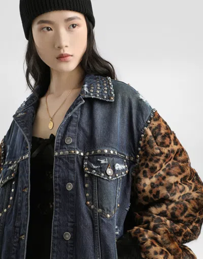 Dolce & Gabbana Oversized Denim Jacket In Multi
