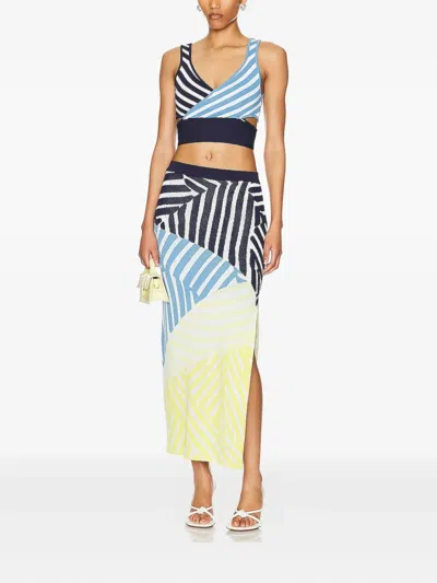 Staud Trenton Striped Cut-out Crop Top In Multi