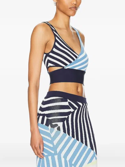 Staud Trenton Striped Cut-out Crop Top In Multi
