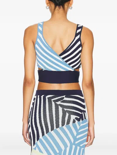 Staud Trenton Striped Cut-out Crop Top In Multi