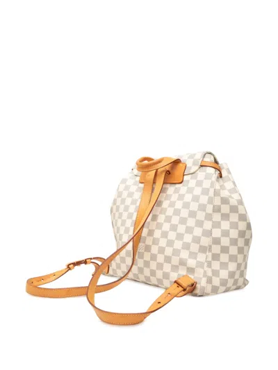 Pre-owned Louis Vuitton 2019 Damier Azur Sperone Backpack In White