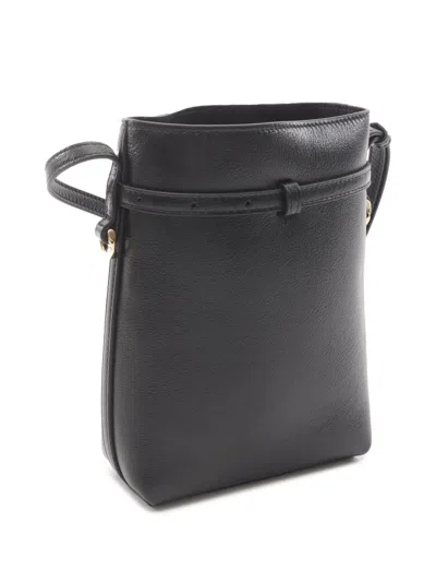 Pre-owned Givenchy 2000-2025 Leather Voyou Phone Pouch Crossbody Bag In Black