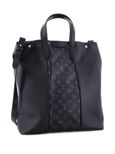 Pre-owned Louis Vuitton City Monogram Taigarama Tote Bag In Black