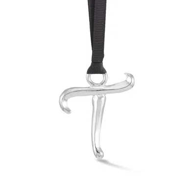 Dower & Hall Alphabet Tree Decorations T Silver In Silver