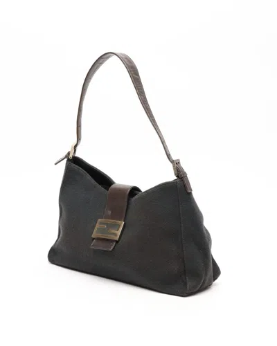 Fendi Felt Shoulder Bag In Gray