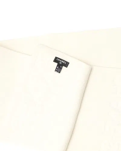 Pre-owned Chanel Coco Mark Logo Wool Scarf In Multi