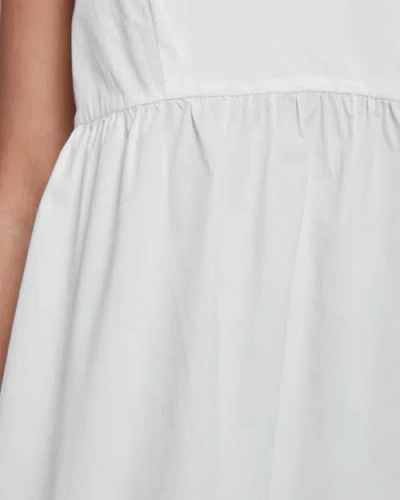 Santorelli Joy Sleeveless Ruffle Top In White