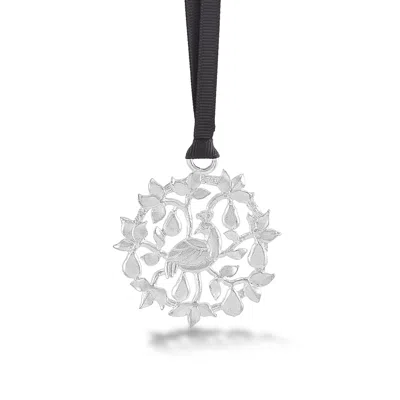 Dower & Hall Partridge In A Pear Tree Christmas Decoration Silver In Silver