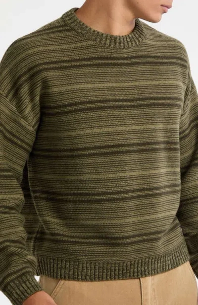 Guess Originals Boxy Stripe Sweater In Green