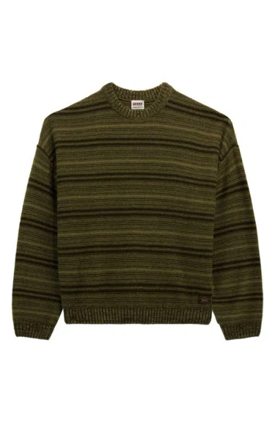 Guess Originals Boxy Stripe Sweater In Green