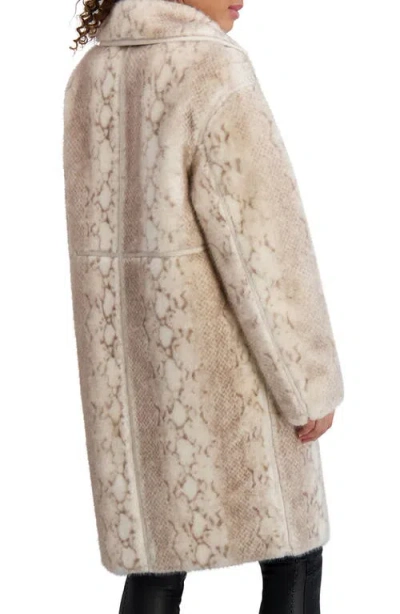 Karl Lagerfeld Paris Faux Fur Jacket In Neutral