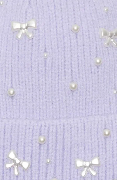 Capelli New York Kids' Embellished Beanie & Gloves Set In Purple
