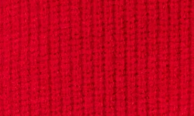 Cece Rib Peplum Sweater In Red