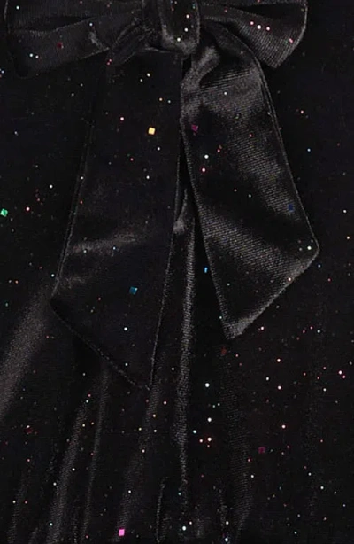 Zunie Kids' Sparkle Velour Jumpsuit In Black