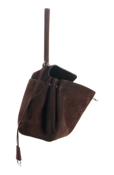 Balenciaga Rodeo Hand Medium In Waxed Suede Calfskin Bags In Burgundy