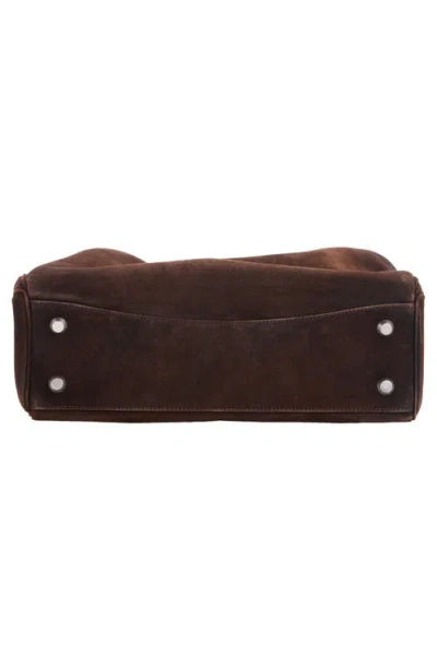 Balenciaga Rodeo Hand Medium In Waxed Suede Calfskin Bags In Burgundy