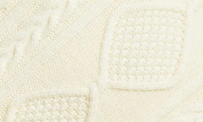 Staud Eva Long Sleeve Cable Stitch Sweater Dress In Neutral