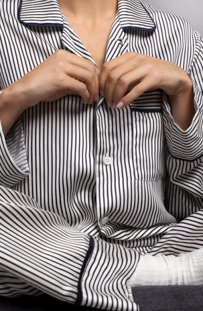 Sunday Citizen Gender Inclusive Stripe Pajamas In Gray