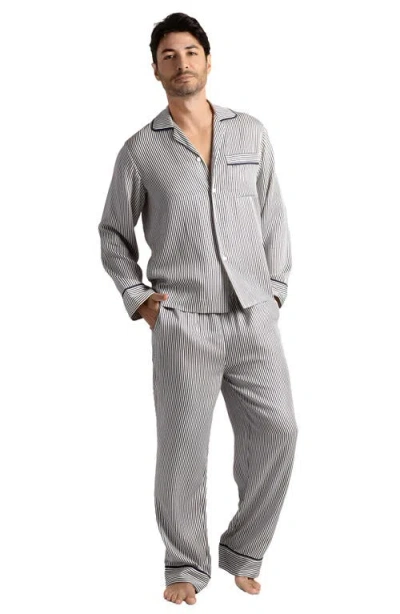 Sunday Citizen Gender Inclusive Stripe Pajamas In Gray