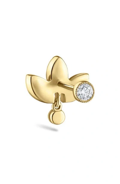 Maria Tash Invisible Diamond Lotus With Dangle Singled Threaded Stud Earring In Multi