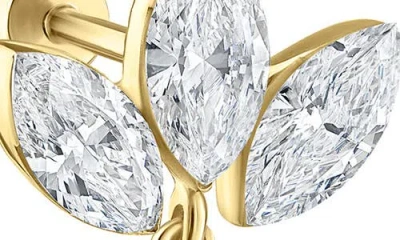 Maria Tash Invisible Diamond Lotus With Dangle Singled Threaded Stud Earring In Multi