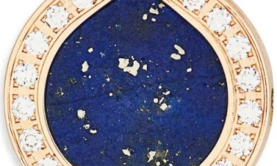 Repossi Antifer 18kt Gold Stud Earrings With Lapis Lazuli And Diamonds In Brown