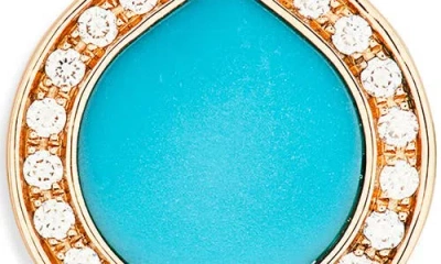 Repossi Antifer Turquoise & Diamond Pavé Stud Earring In Brown