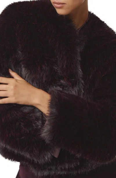 Reiss Marco Faux Fur Jacket In Brown