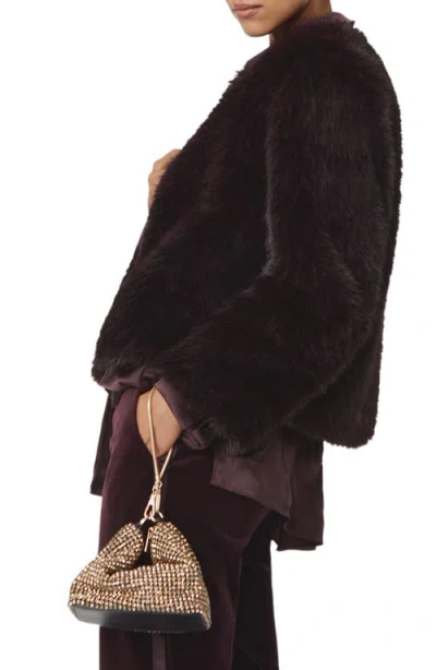 Reiss Marco Faux Fur Jacket In Brown
