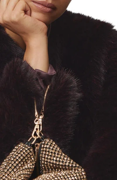 Reiss Marco Faux Fur Jacket In Brown