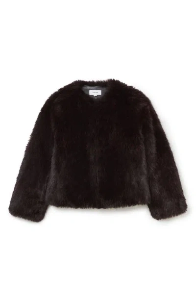 Reiss Marco Faux Fur Jacket In Brown